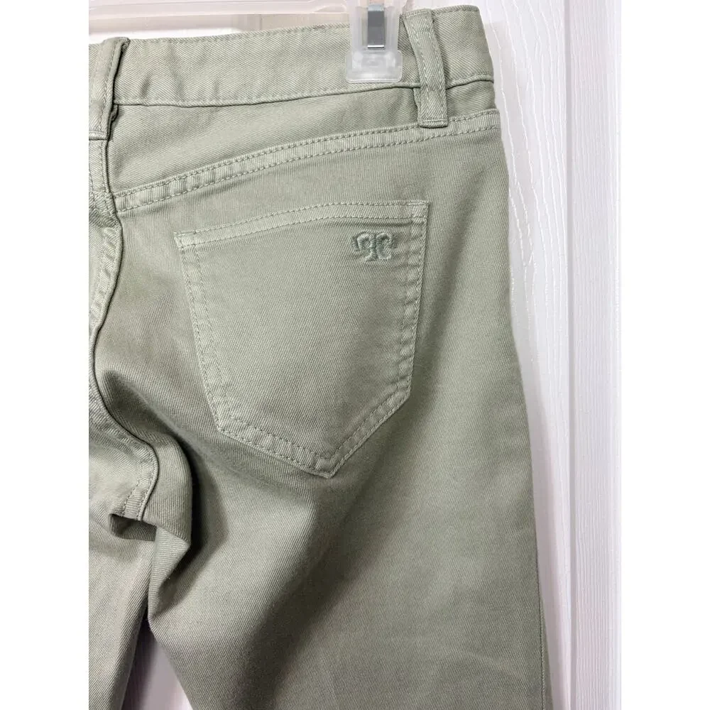 Tory Burch Alexa Cropped Skinny Jeans Light Green Size 25